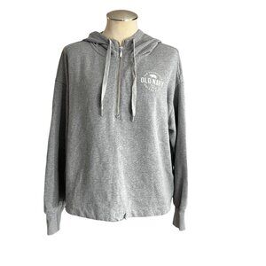 Old Navy Hoodie M Womens Grey Oversize Half Zip Long Sleeve Pullover Size Medium